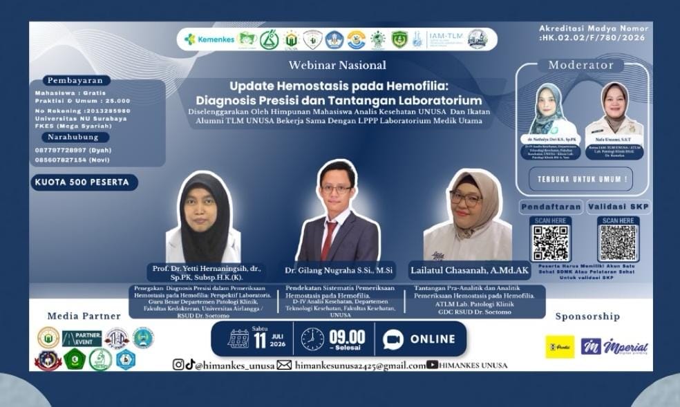 Forum Ilmiah Nasional Mahasiswa UNUSA Ungkap Tantangan Diagnosis Hemofilia